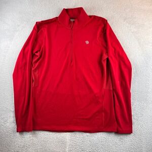 Mountain Hardwear Mens Red 1/4 Zip Pullover OM7736 Long Sleeve Top Large